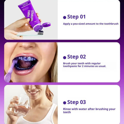 Pasta Dental Blanca y Morada Brillante 3X 1/3/5/10. Limpia Profundamente Entre los Dientes. Menta refrescante. Elimina las Manchas de Placa. Cuidado de la higiene bucal.